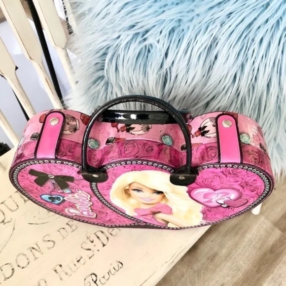 Barbie, Carrying Case, w/Mirror, Makeup Case, Overnight Bag, RARE Nice Condition - Picture 3 of 14